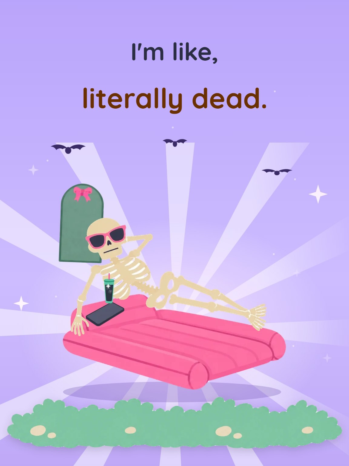 Literally Dead Halloween Card