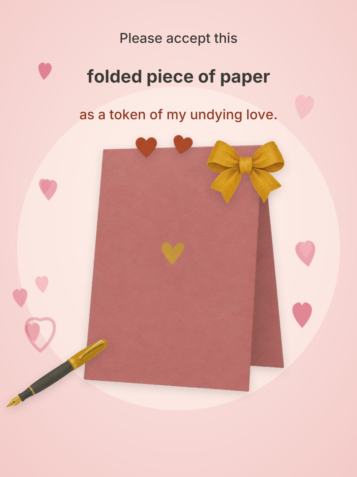 Folded Piece of Paper Anniversary Card