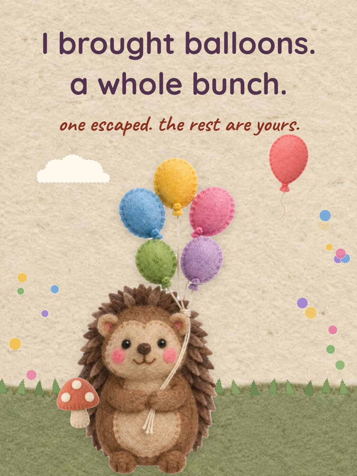 One Balloon Got Away Belated Birthday Card