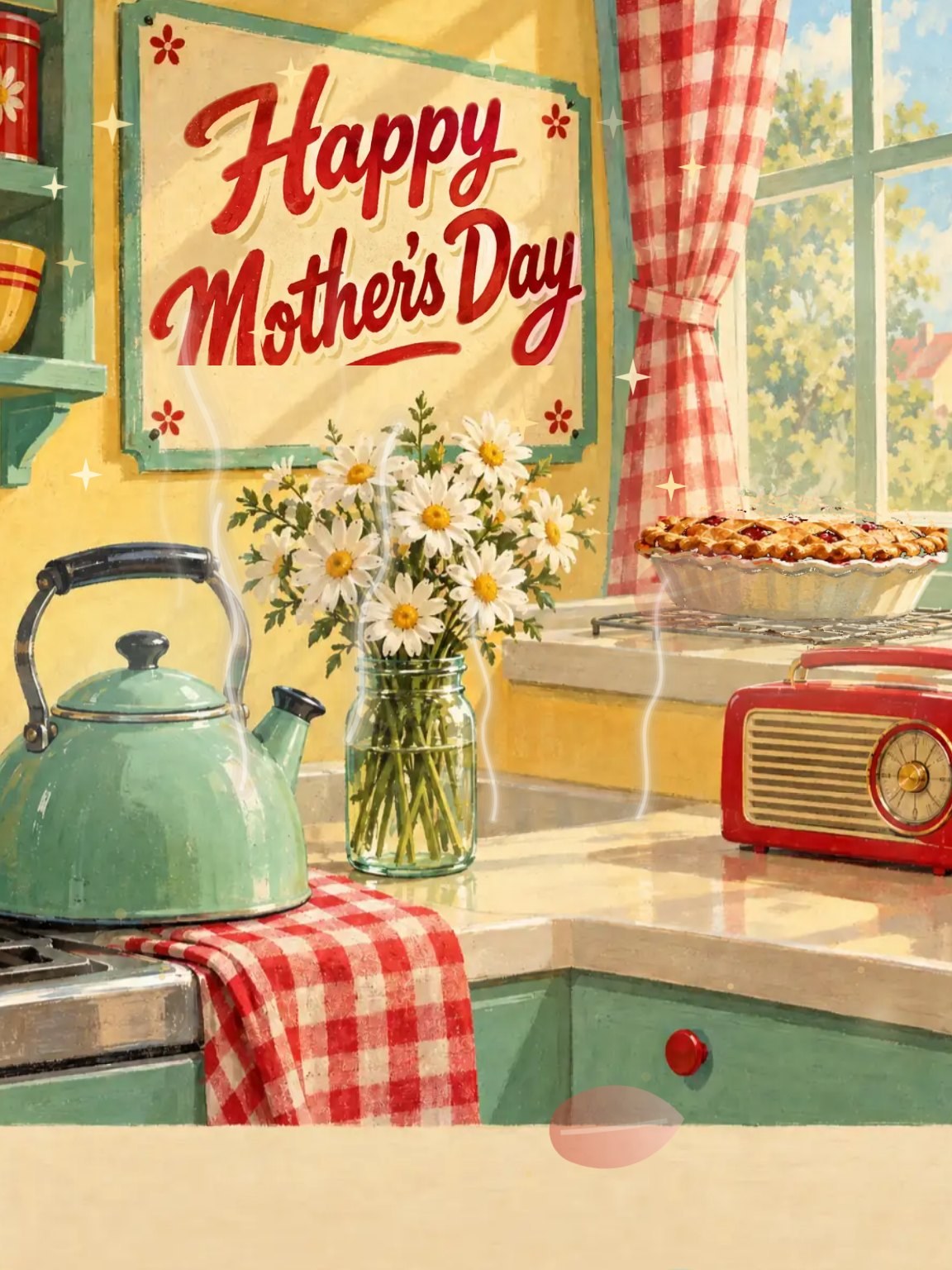 Retro Kitchen Mother's Day Card