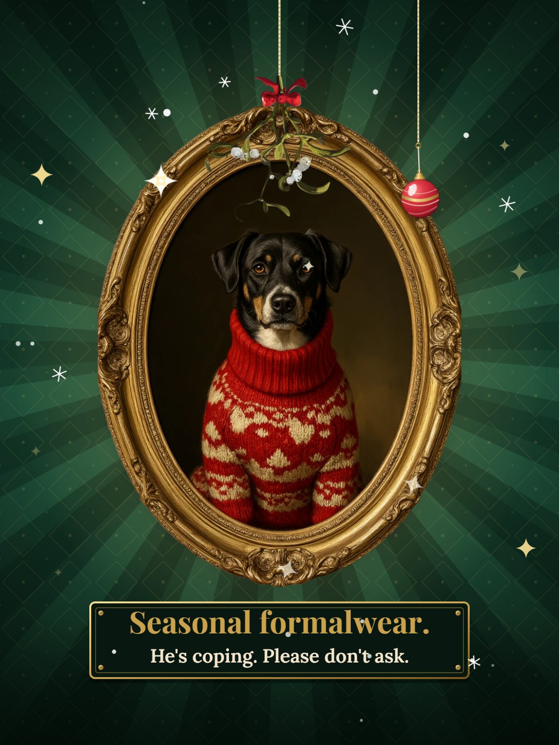 Seasonal Formalwear Funny Christmas Card