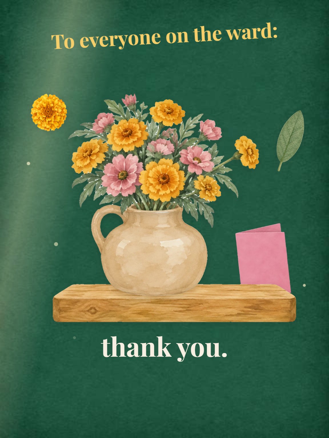 Everyone on the Ward Healthcare Worker Thank You Card