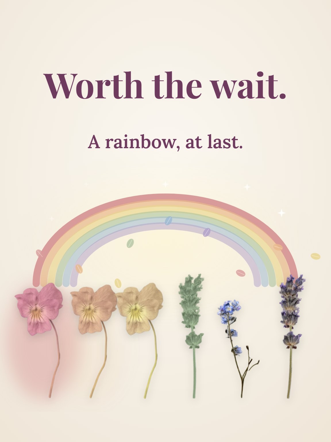 Worth the Wait Rainbow Baby Card