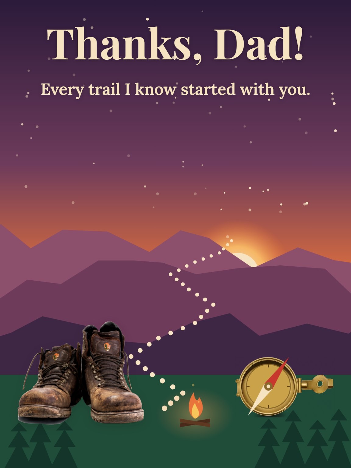 Trail Map for Dad Father's Day Card