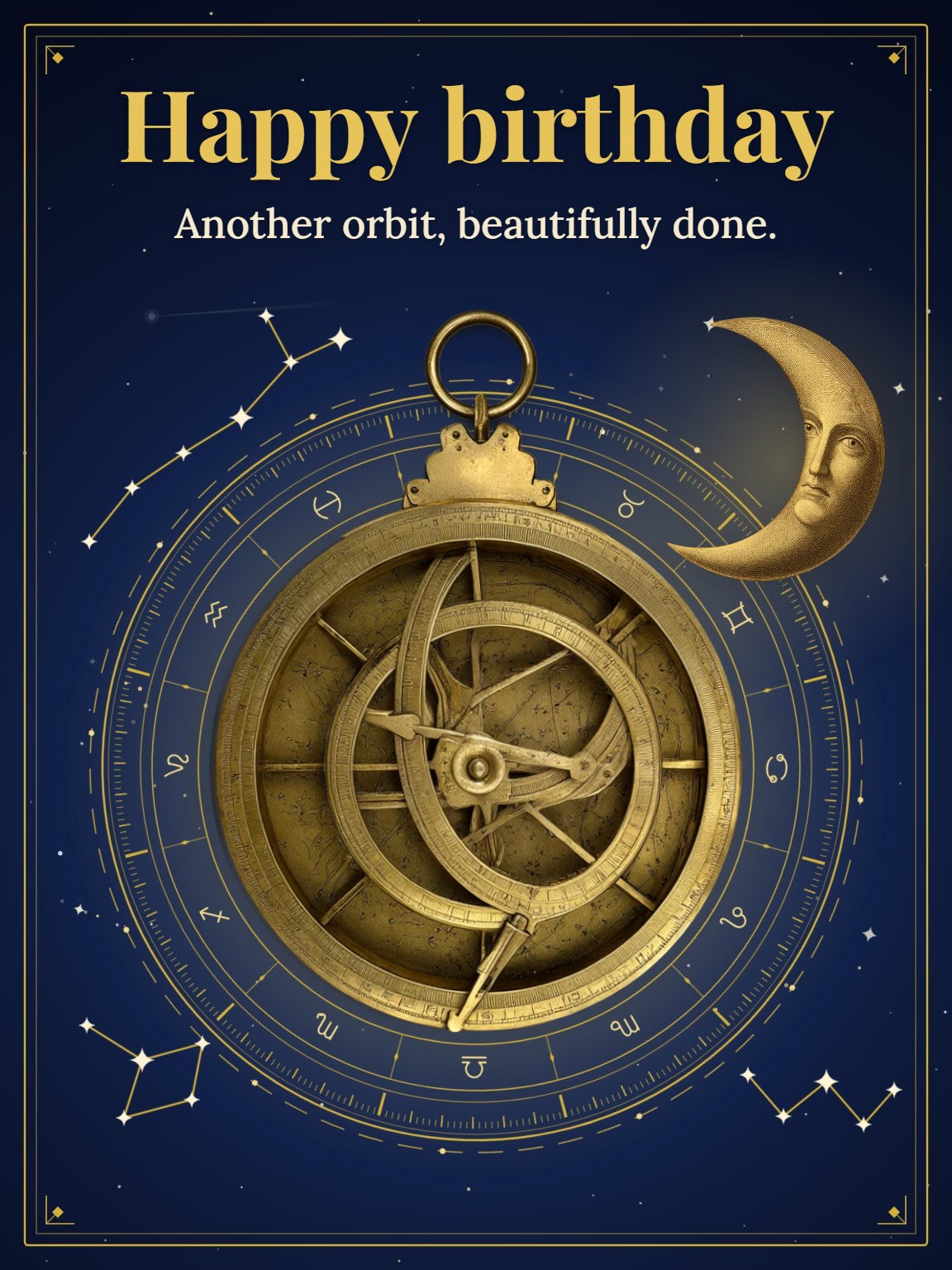 Constellation Chart Zodiac Birthday Card