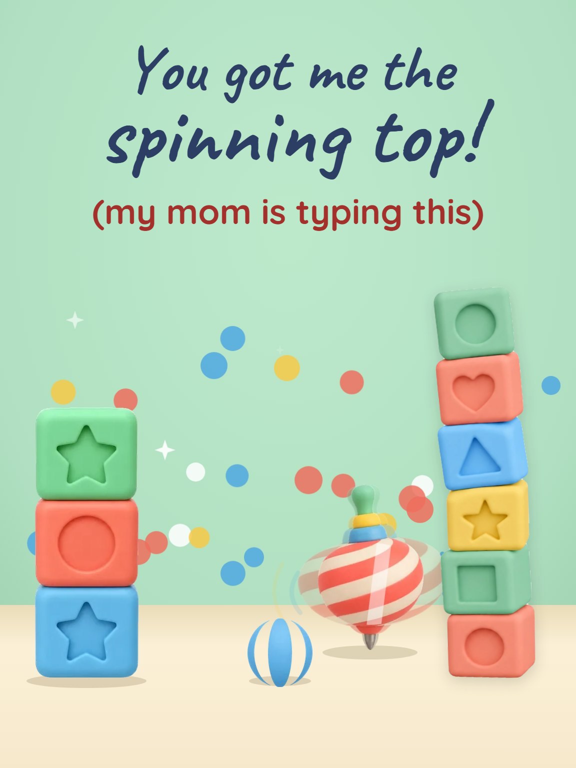 The Top Is Still Spinning Kids Thank You Card