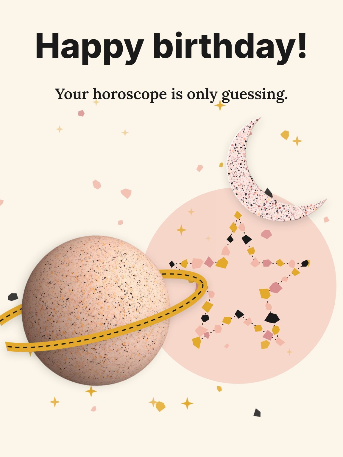 Cosmic Terrazzo Zodiac Birthday Card