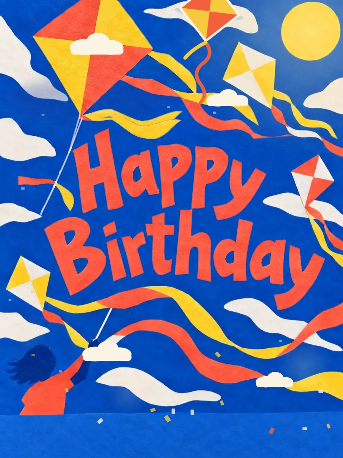 Cut-Out Kites Birthday Card