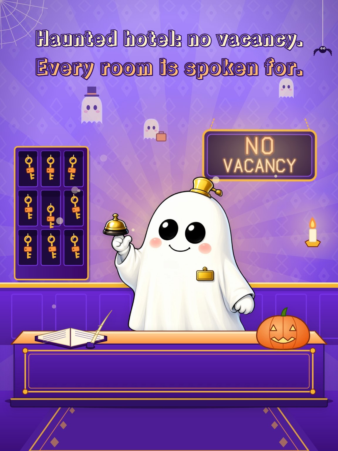 Haunted Front Desk Halloween Card