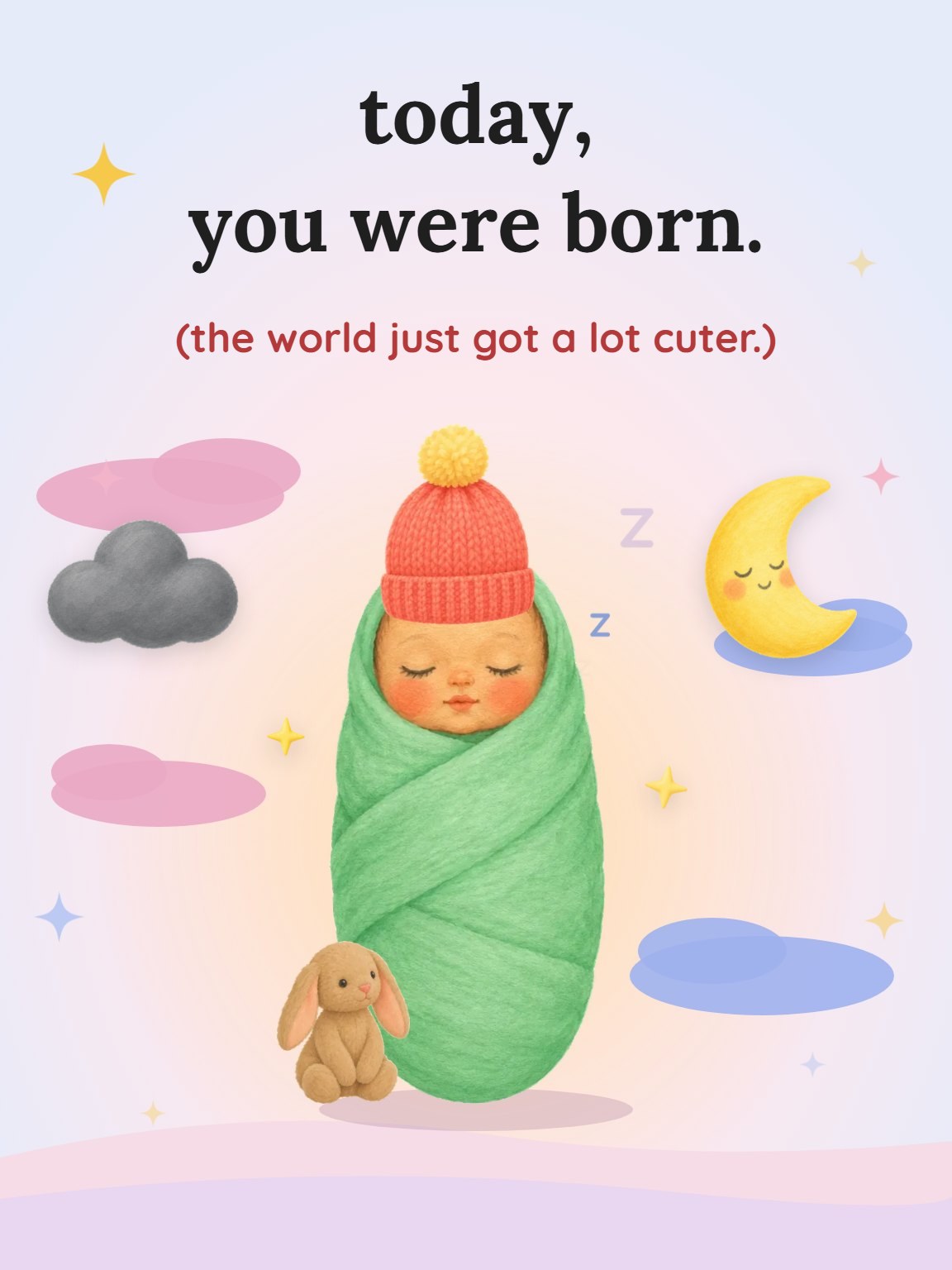 Today, You Were Born New Baby Card