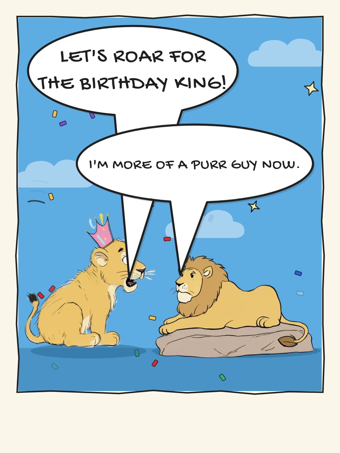 More of a Purr Guy Birthday Card