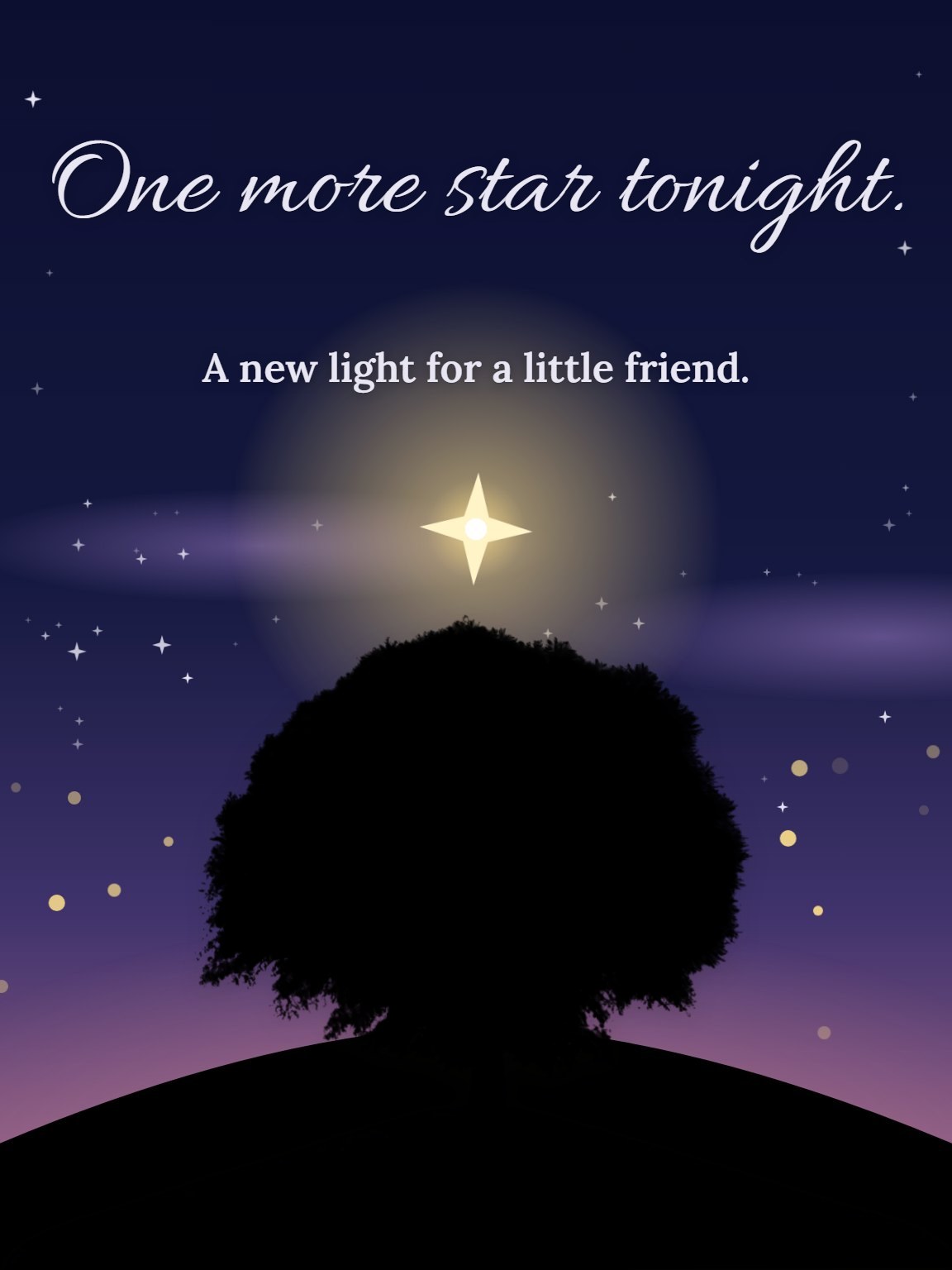 One More Star Tonight Pet Sympathy Card