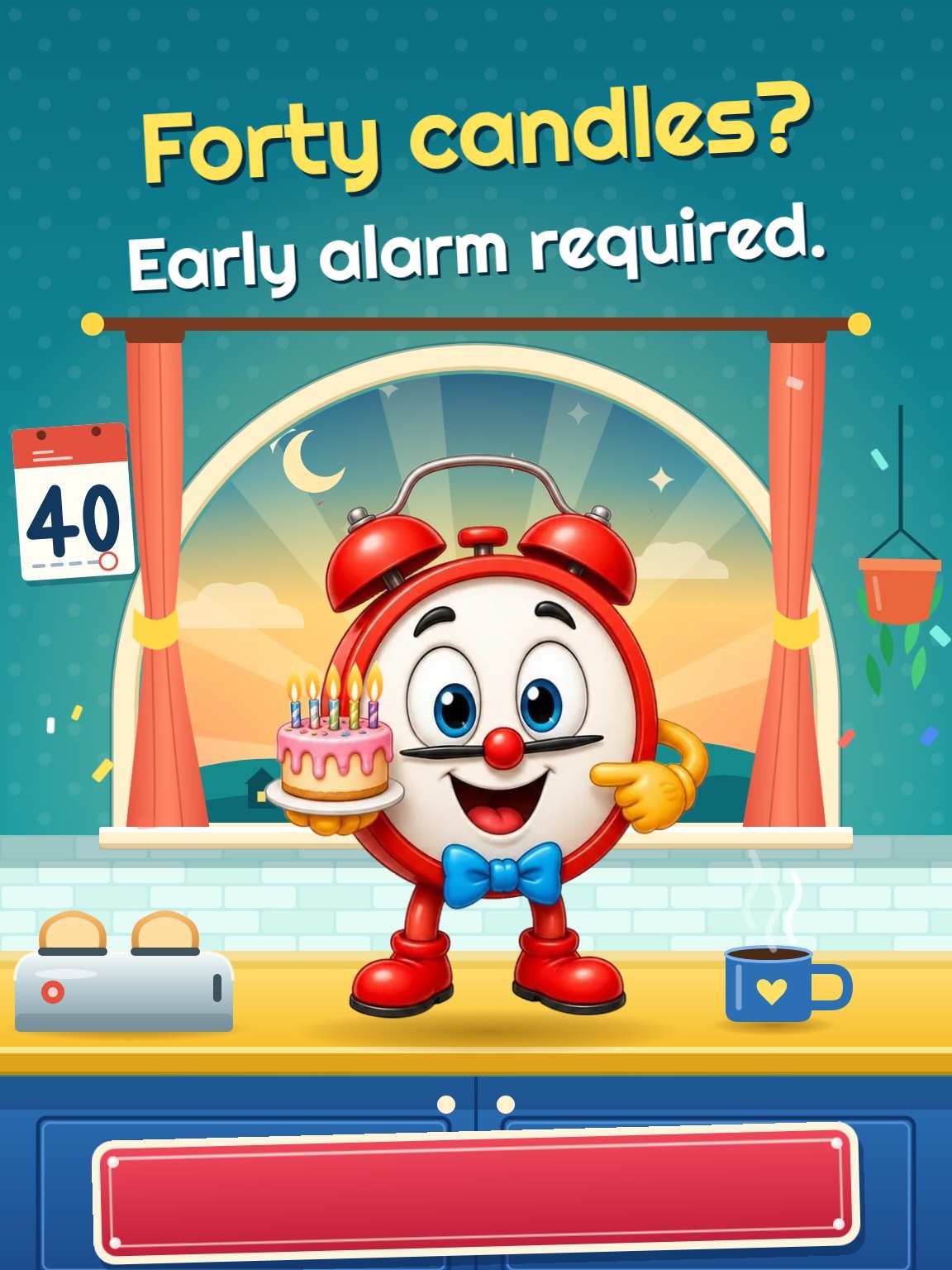 Forty Candles Early Alarm Milestone Birthday Card