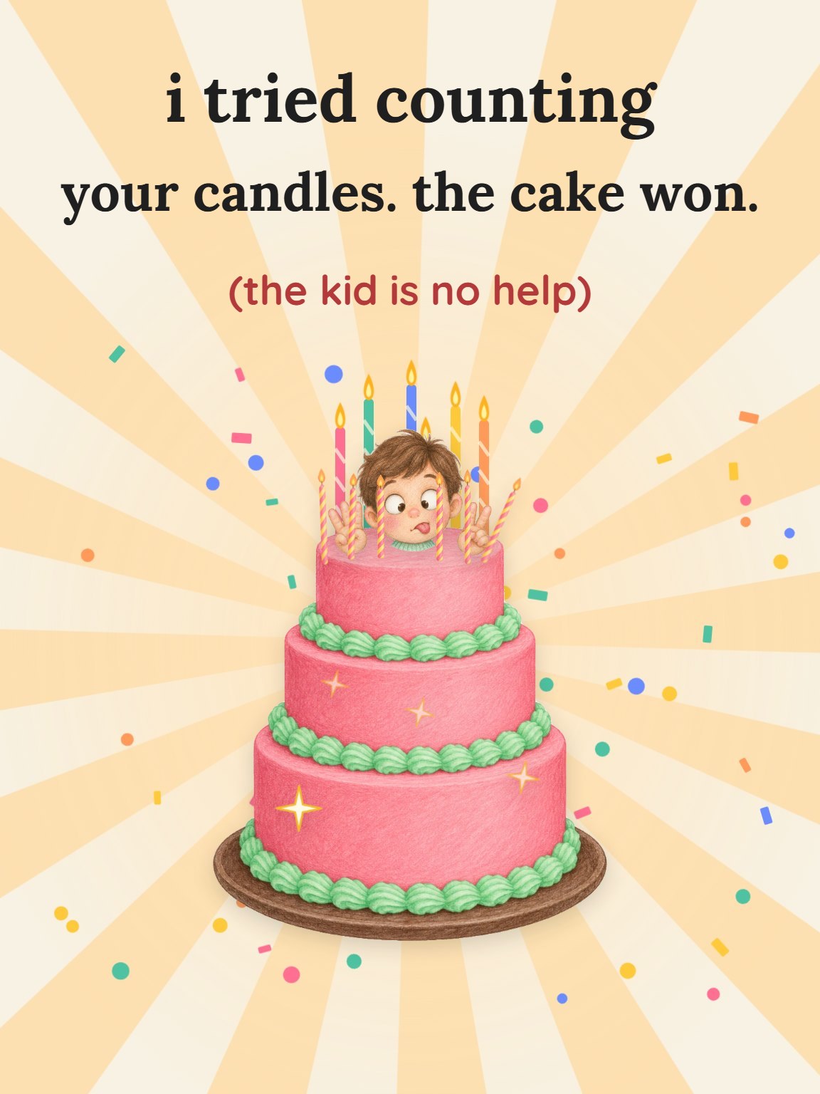Lost Count at the Candles Birthday Card