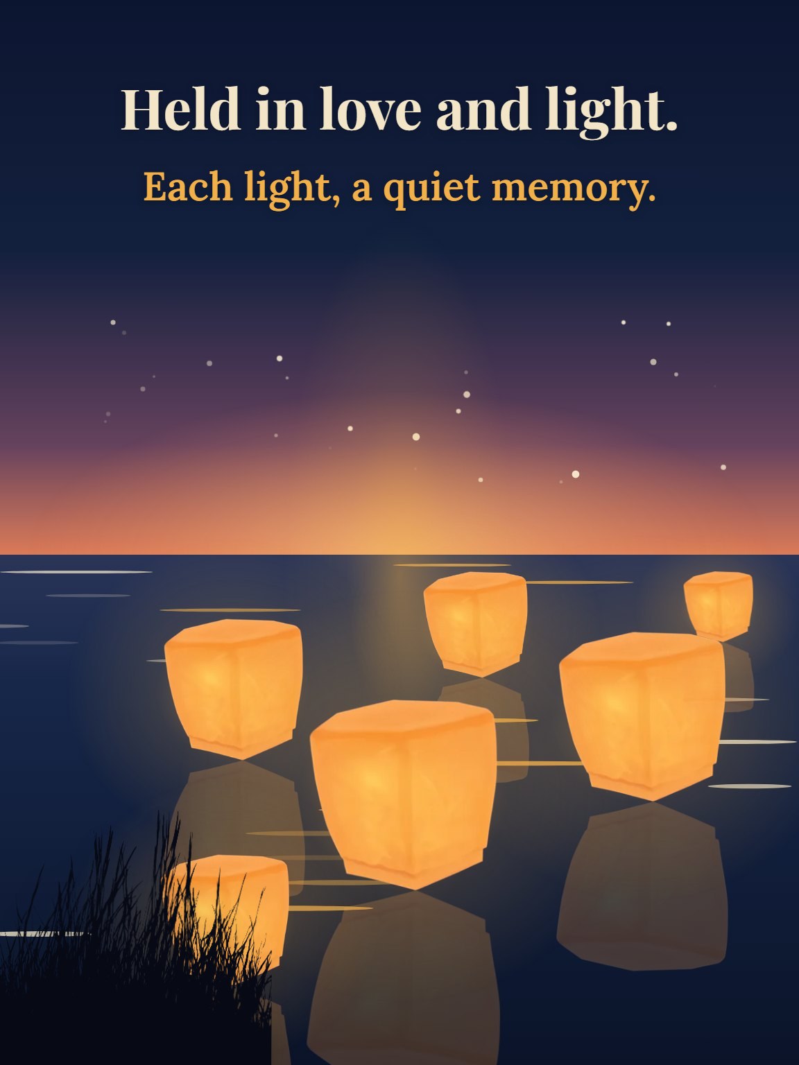 Lanterns on the Water Remembrance Card