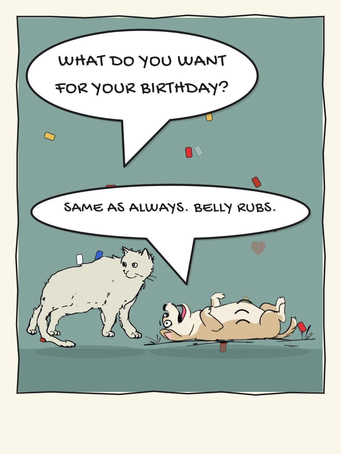 Belly Rubs Funny Birthday Card