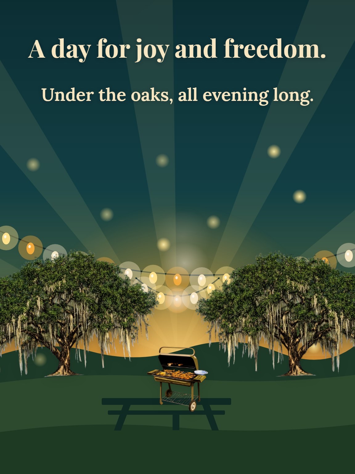 Cookout Under the Oaks Juneteenth Card