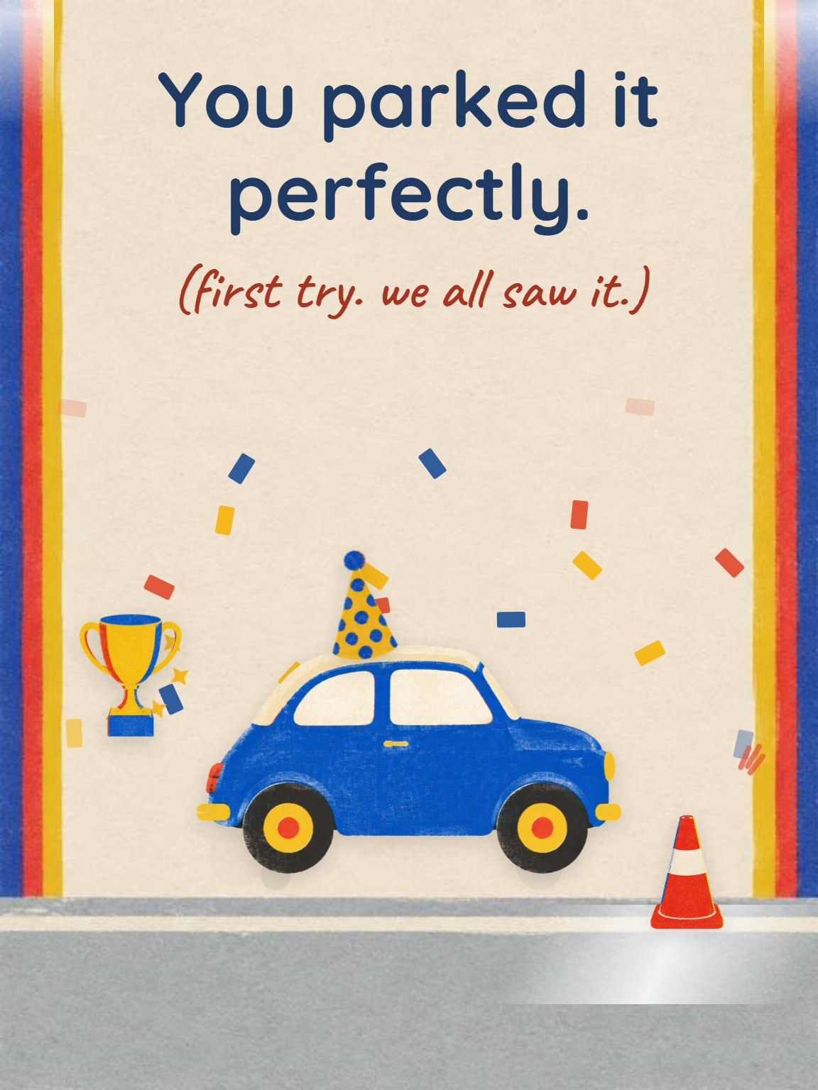 Parked It First Try Funny Birthday Card