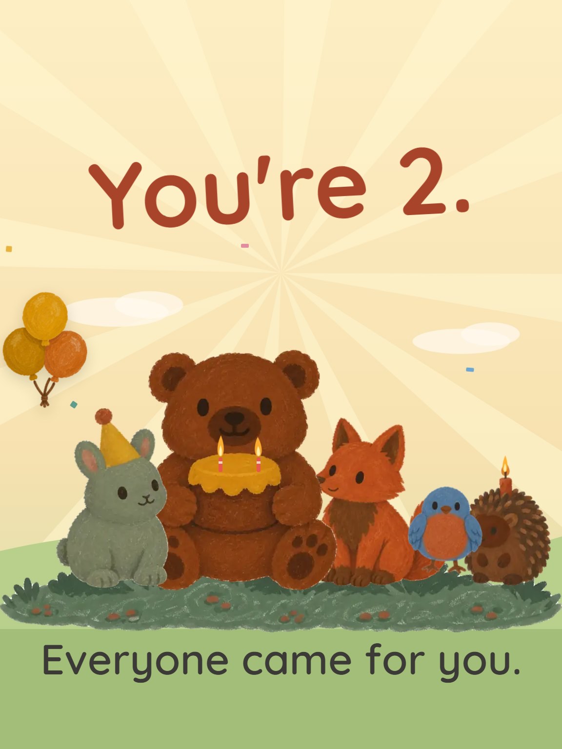 Everyone Came Kids Birthday Card