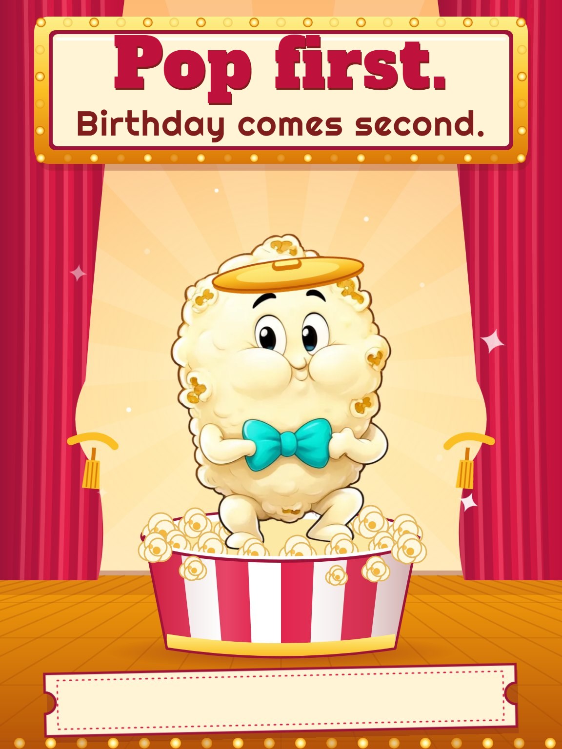 Popcorn Big Reveal Funny Birthday Card