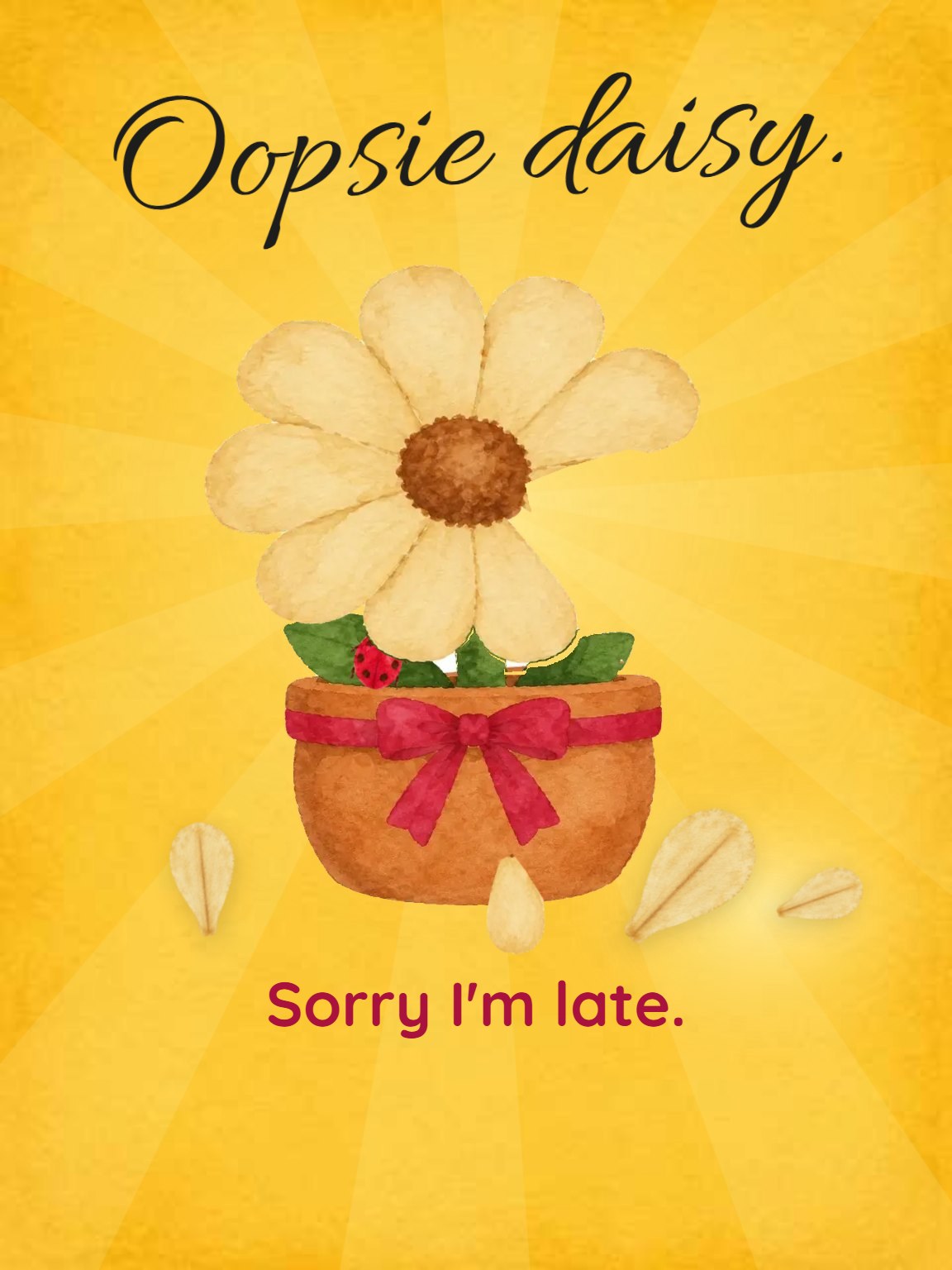 Oopsie Daisy Belated Birthday Card