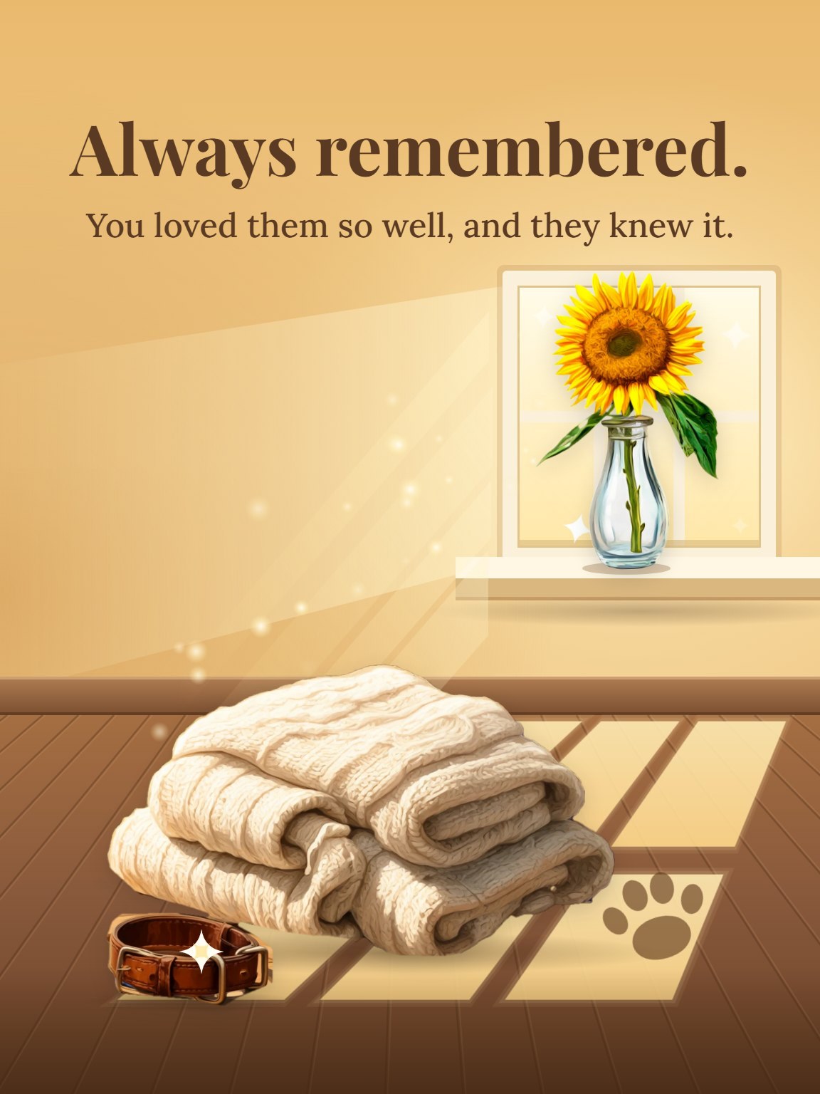 The Sunlit Spot Pet Sympathy Card