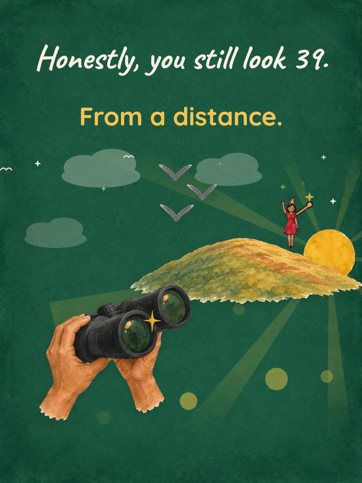 From a Distance 40th Birthday Card