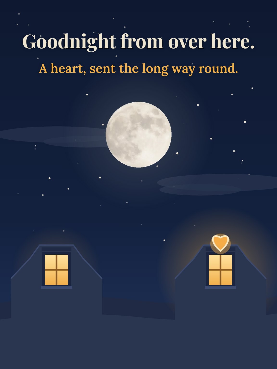 Same Moon, Different Window Long-Distance Love Card