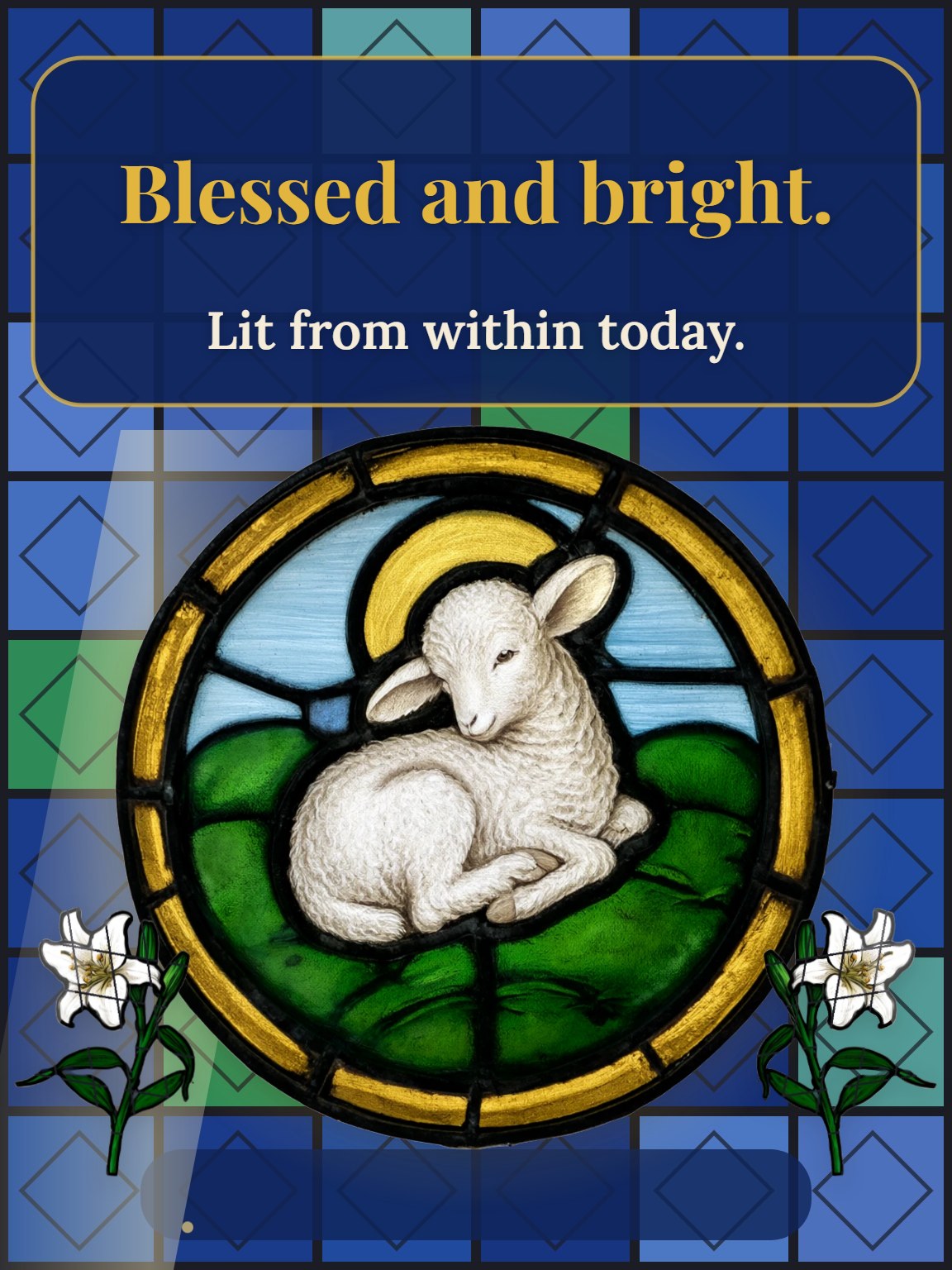 Stained-Glass Lamb First Communion Card