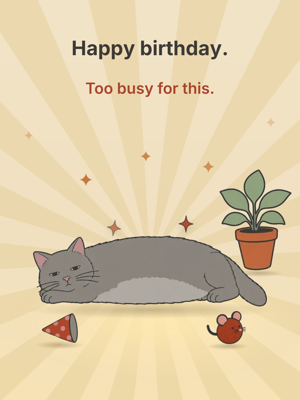 Too Busy for This Funny Birthday Card