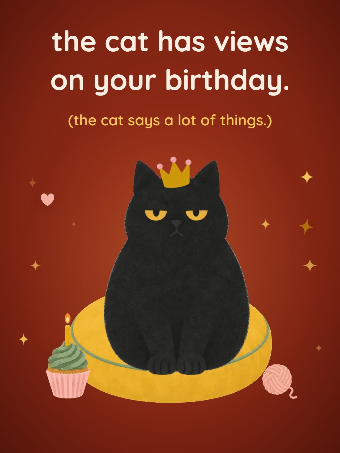 The Cat Says Funny Birthday Card