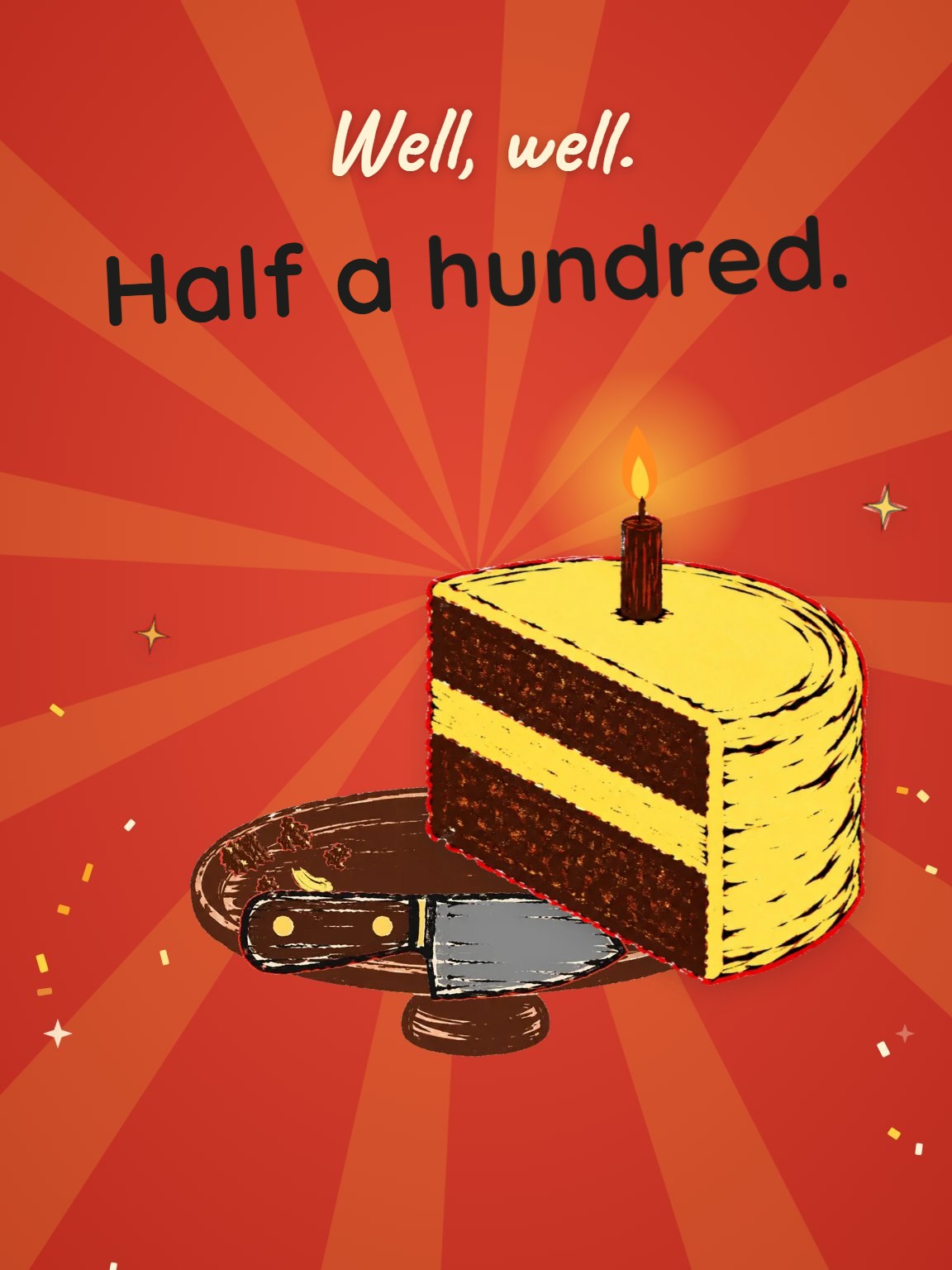 Half a Hundred 50th Birthday Card