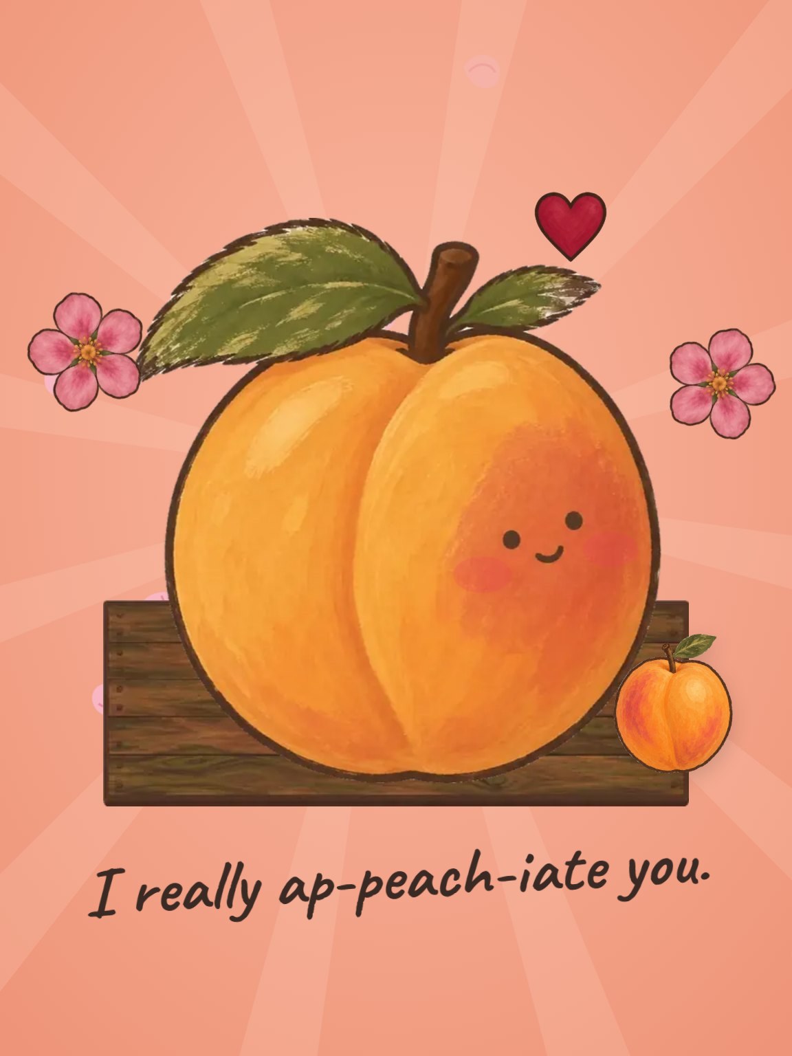 I Ap-peach-iate You Thank You Card