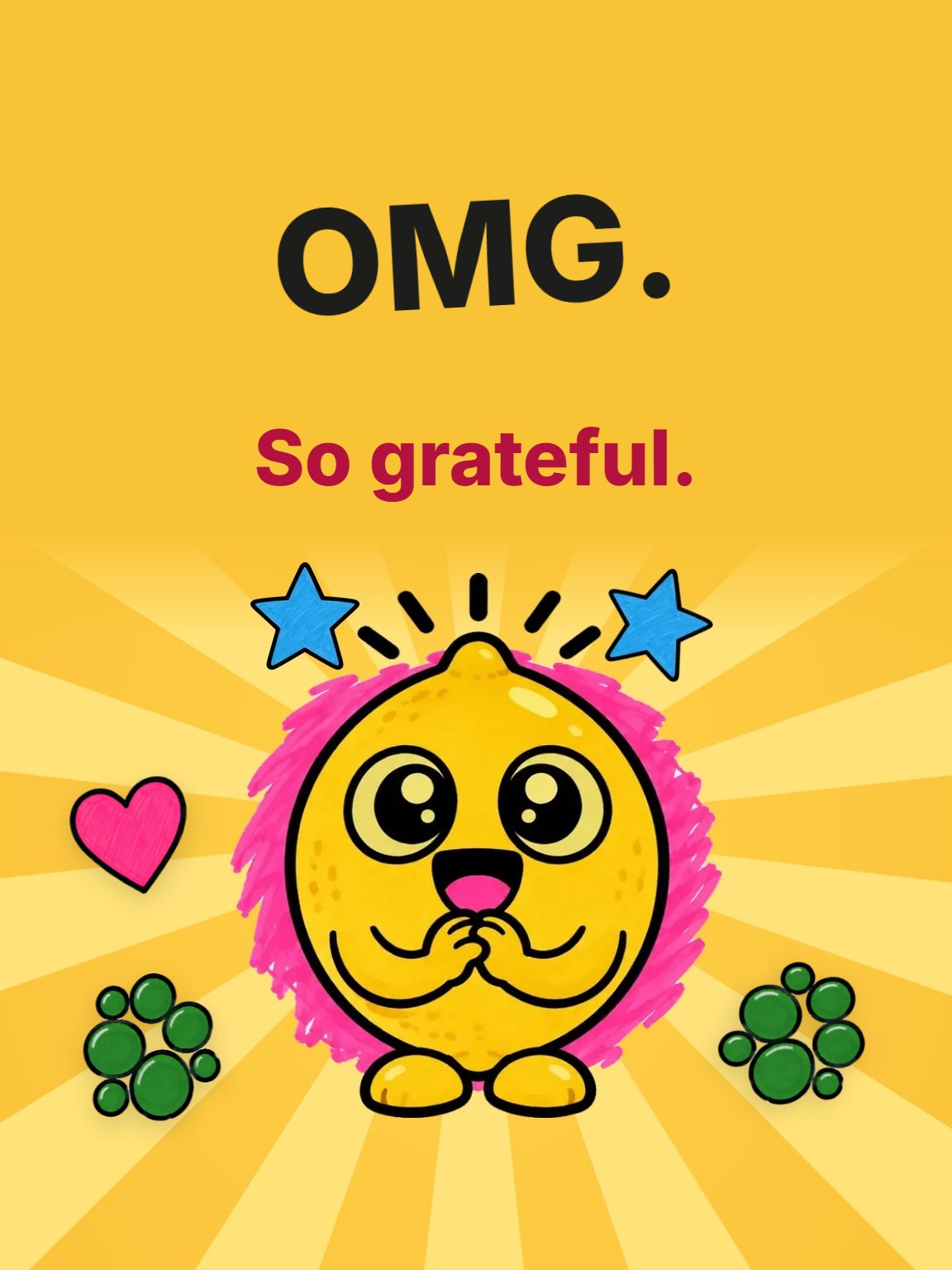 OMG So Grateful Thank You Card