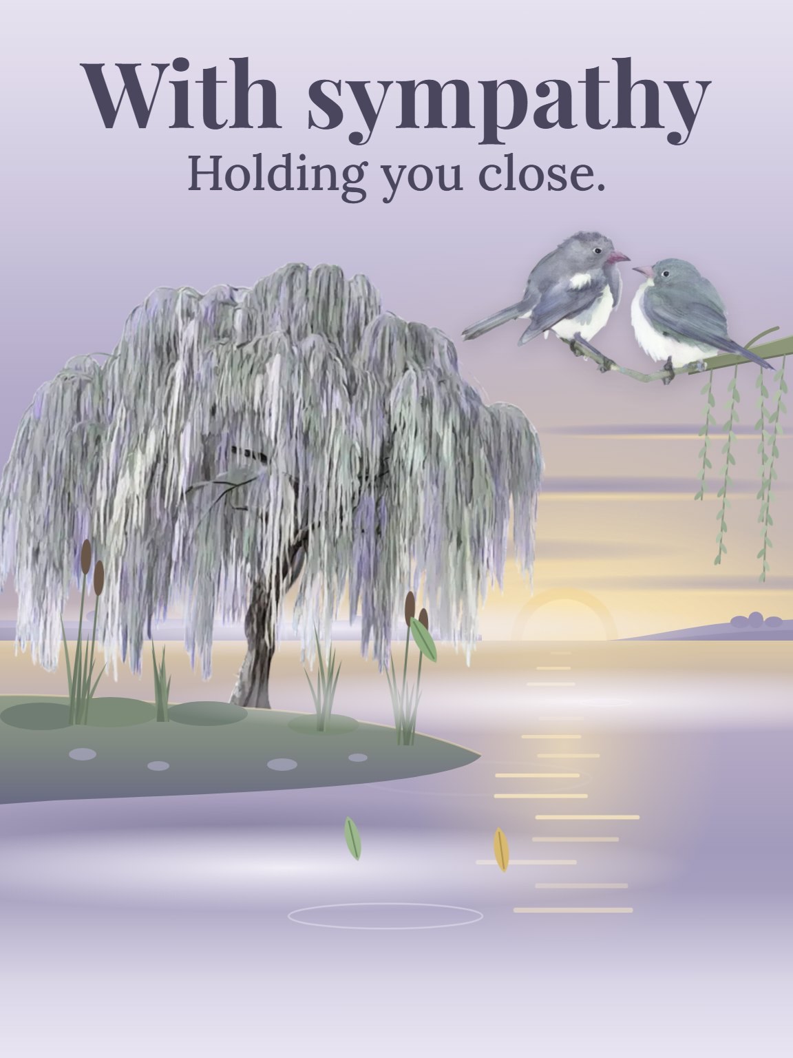 Willow at Dusk Sympathy Card