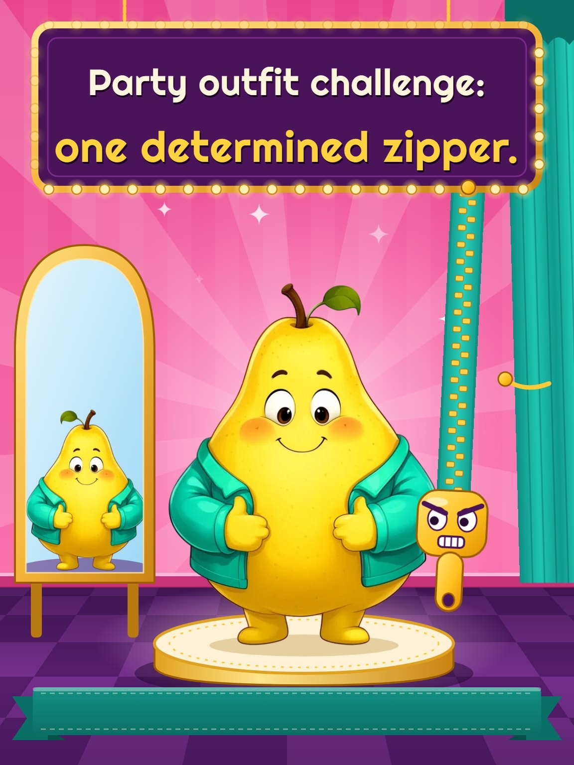 Pear Zipper Mediator Women's Birthday Card