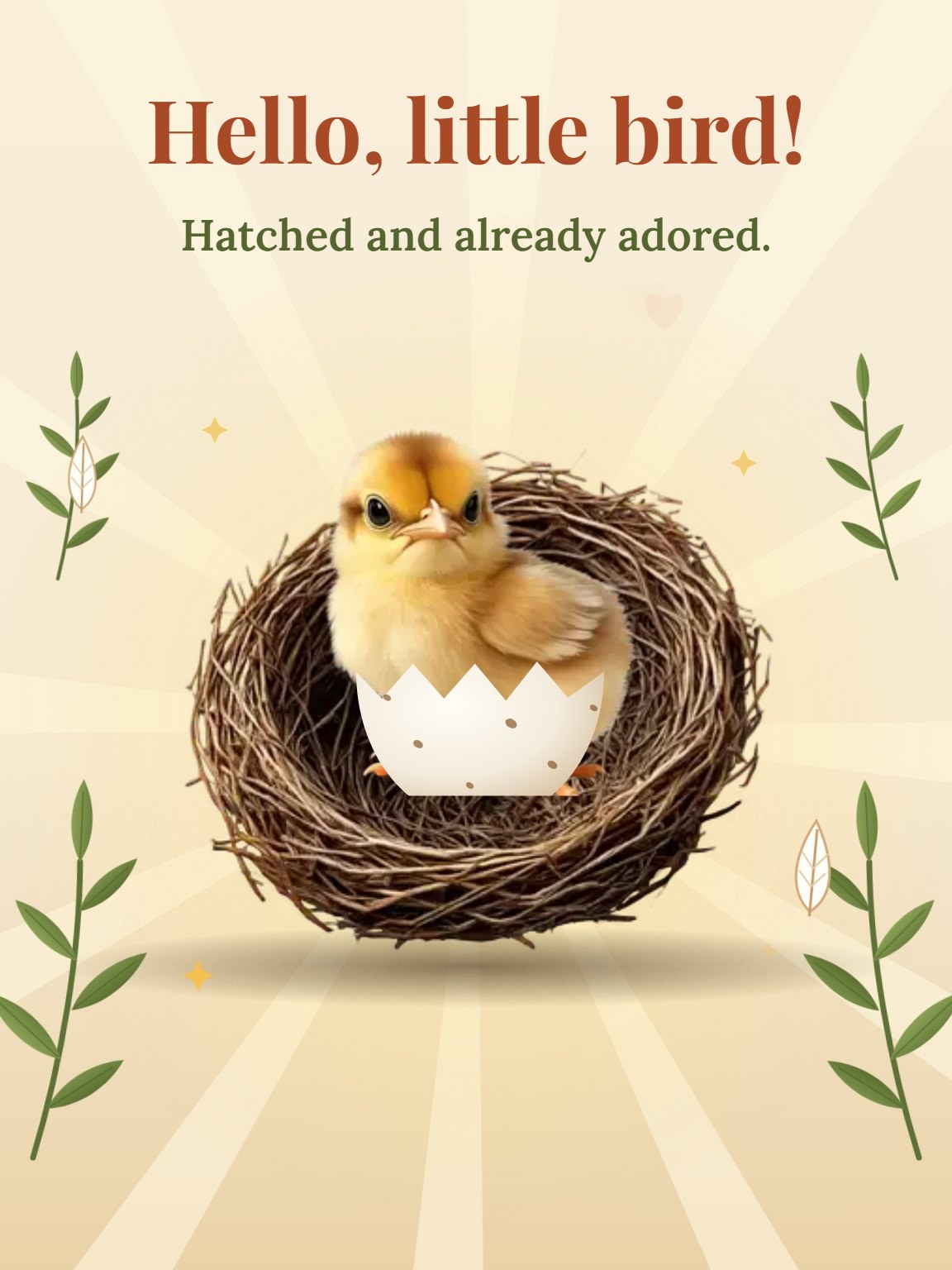 Woven Nest Welcome New Baby Card