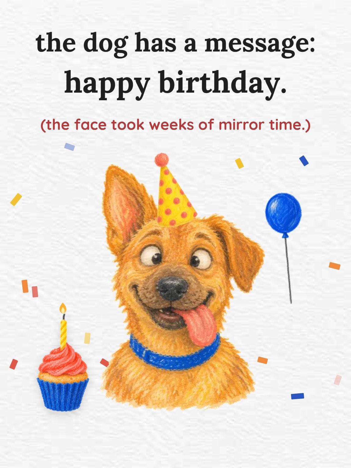 Derpy Dog Birthday Card