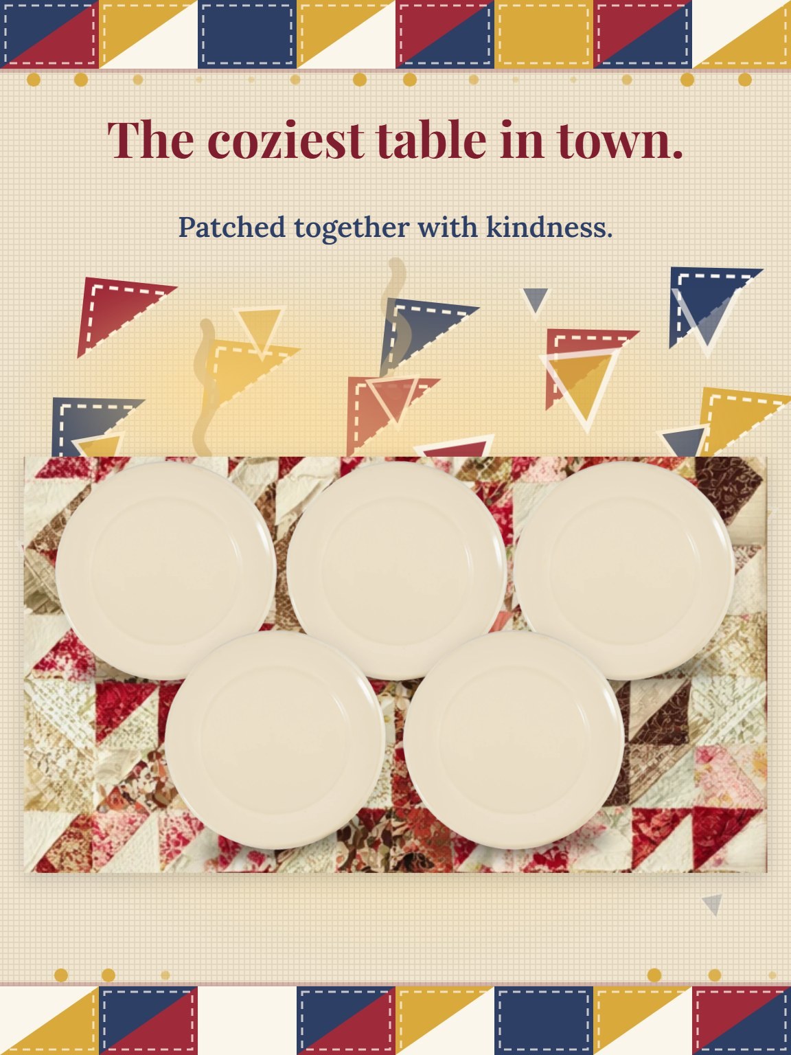 Patchwork Table Thank You for Hosting Card