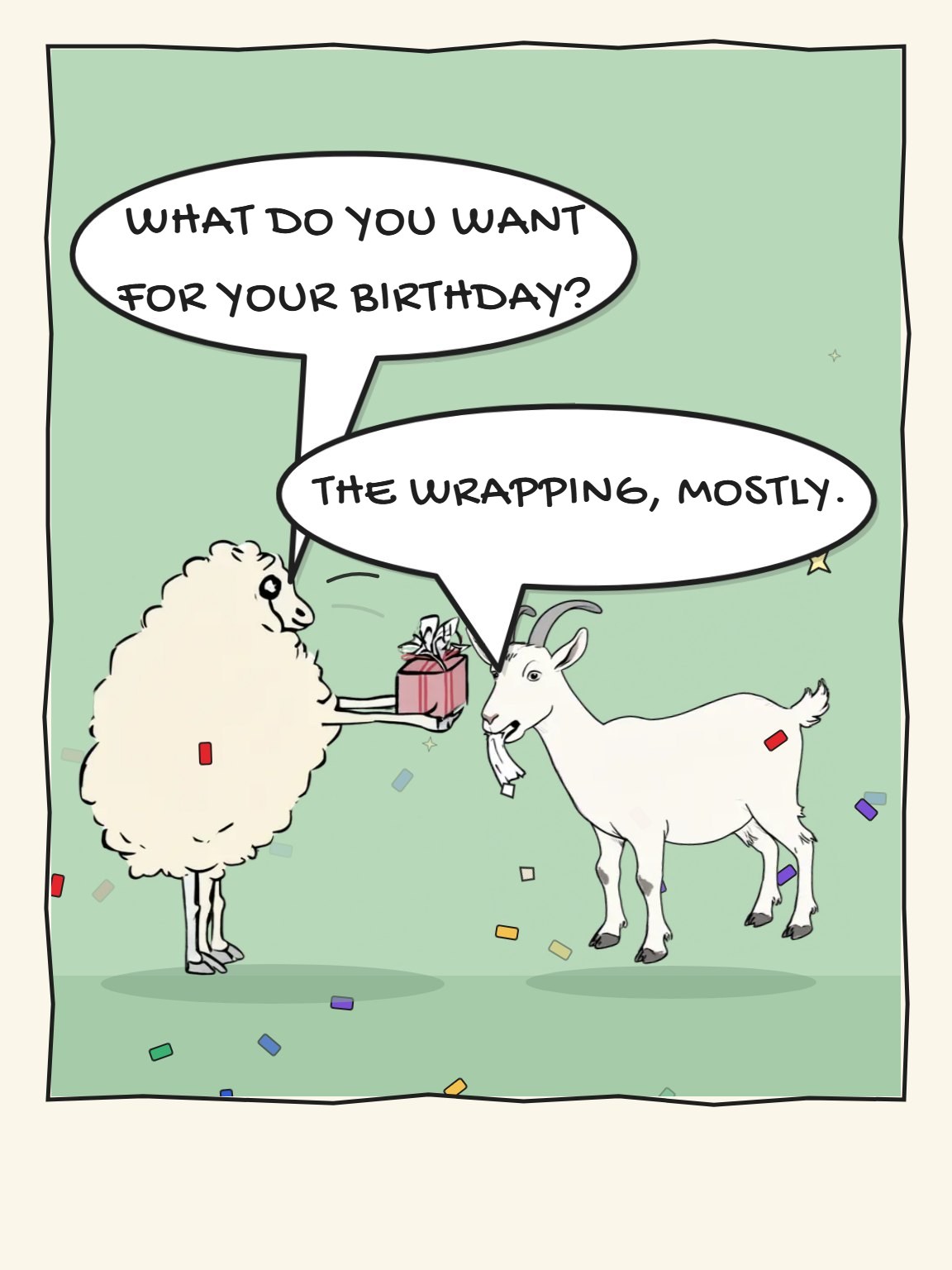 The Wrapping Funny Birthday Card