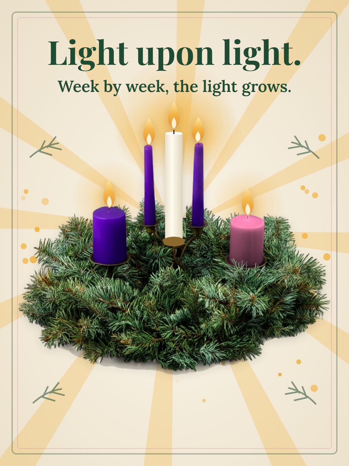 Advent Candle Wreath Religious Christmas Card