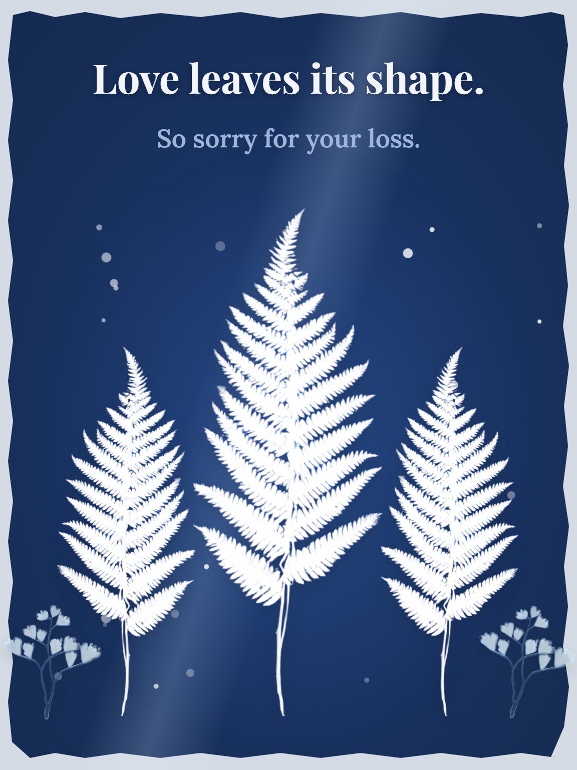 Cyanotype Ferns Sympathy Card