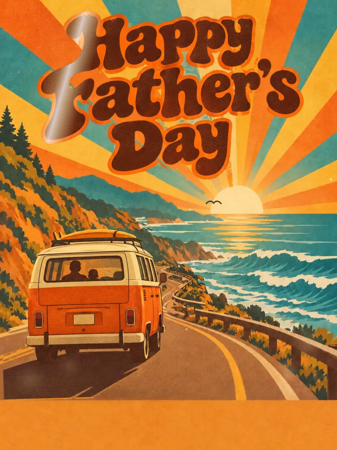 Coastal Van Father's Day Card
