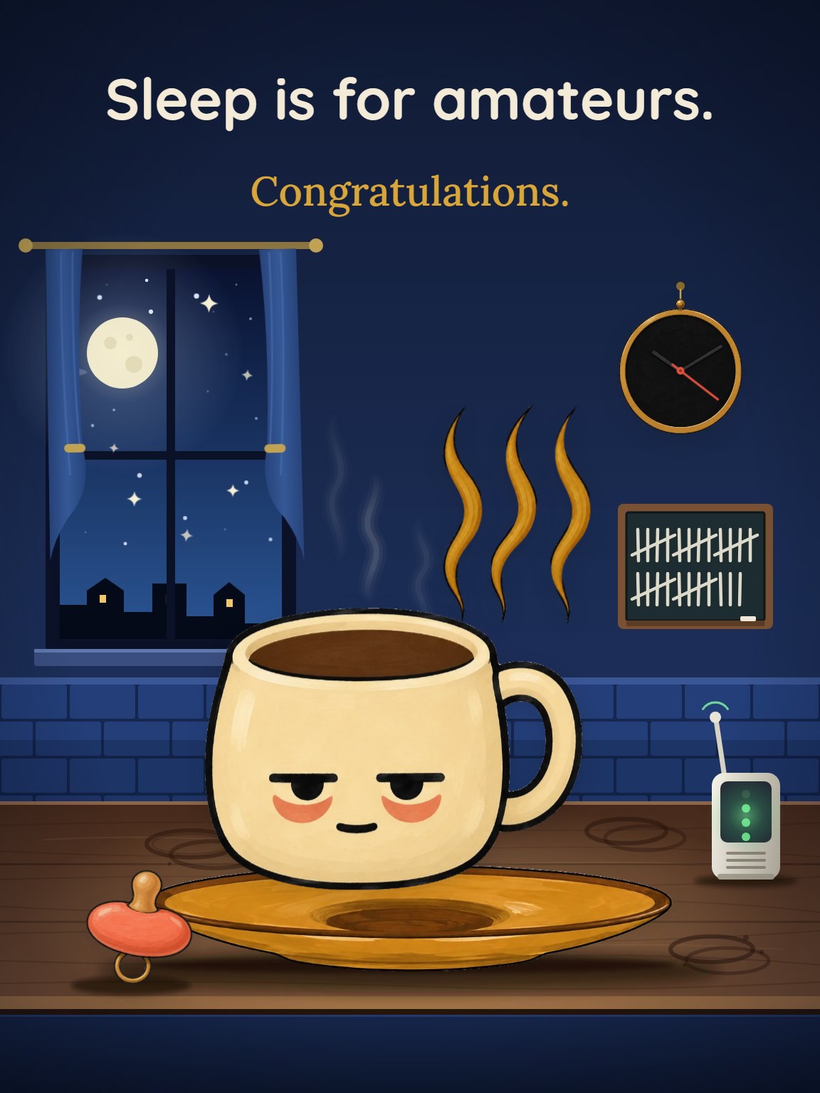 Sleep Is for Amateurs New Baby Card