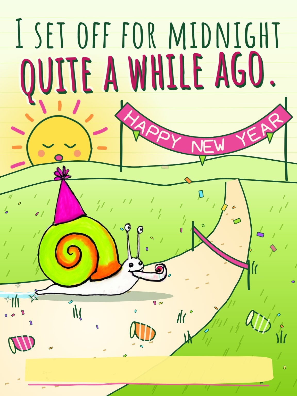 Running Late for January New Year Card