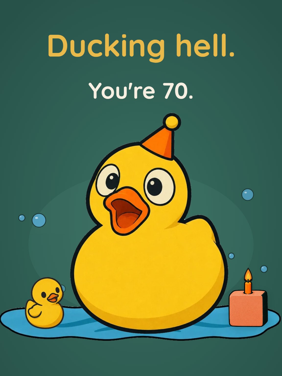 Ducking Hell 70th Birthday Card