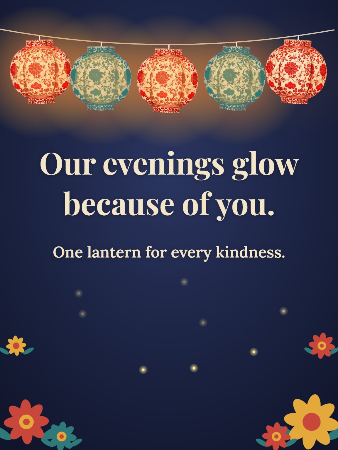 Lanterns for Volunteers Thank You Card