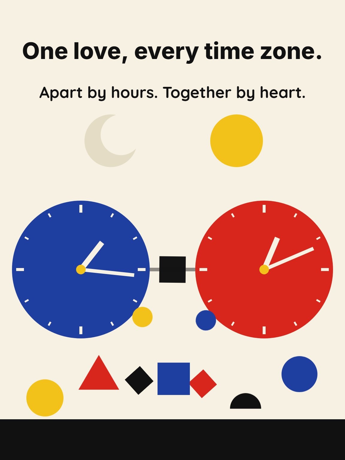 Two Clocks, One Us Long-Distance Love Card