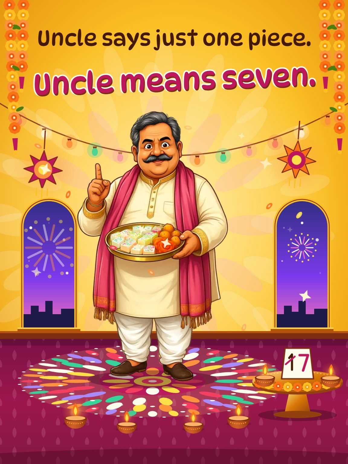 Just One Piece Diwali Card