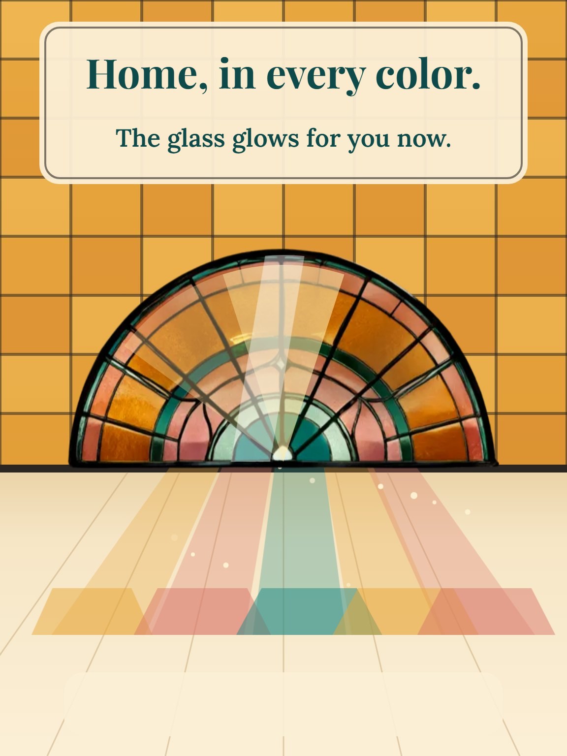 Stained-Glass Transom New Home Card